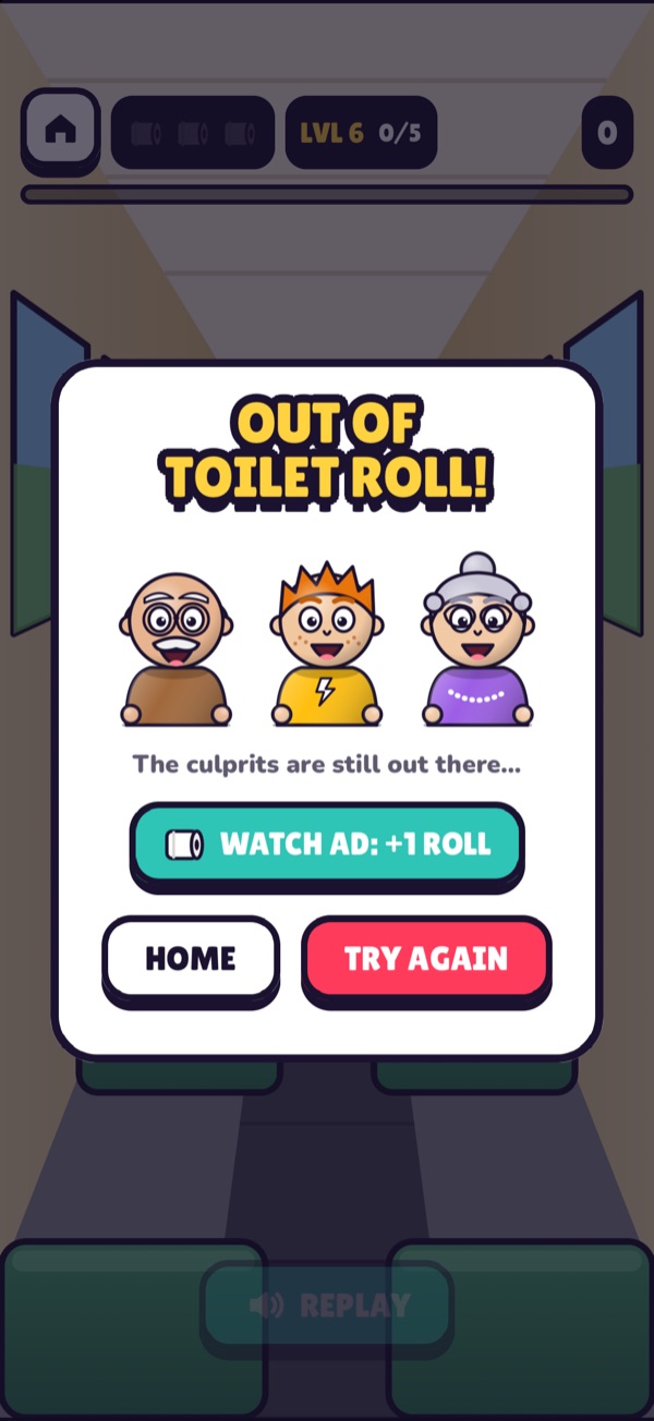 Out of toilet roll screen